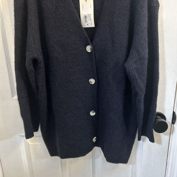 A New Day Women’s Cardigan Sweater Navy Blue Button Front Knit Long Sleeve M NWT - Picture 6 of 16